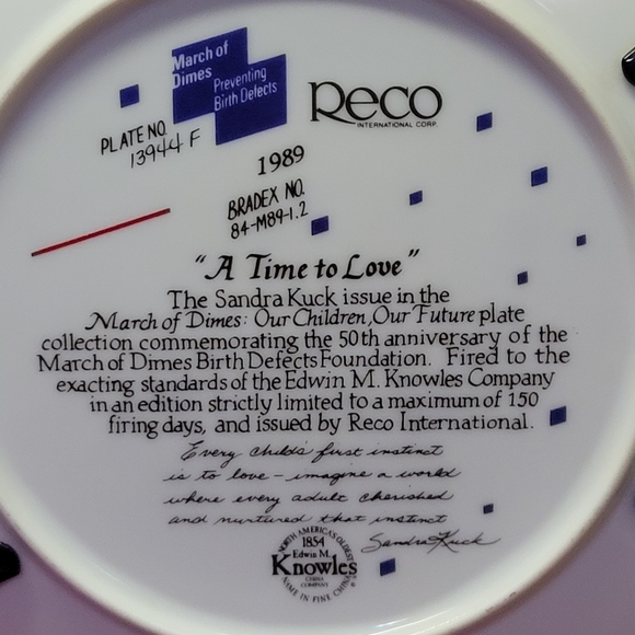 Vtg '89 50Th Anniversary March Of Dimes Plate X2💗 - Picture 5 of 6